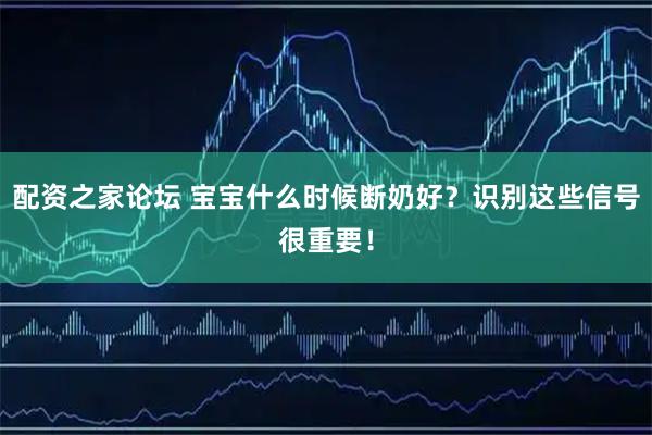 配资之家论坛 宝宝什么时候断奶好？识别这些信号很重要！
